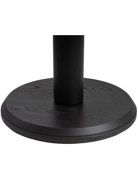 Table bistrot moderne Ronde 3 personnes en Métal Noir Bois MDF Naturel Alaro - 6