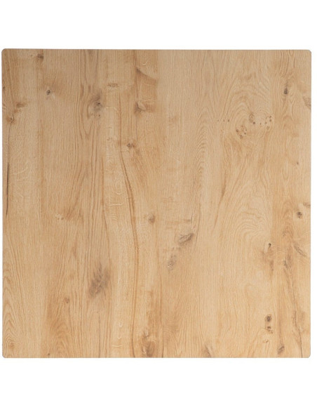 Table bistrot moderne Carrée 4 personnes en Métal Noir Bois MDF Naturel Alaro - 3