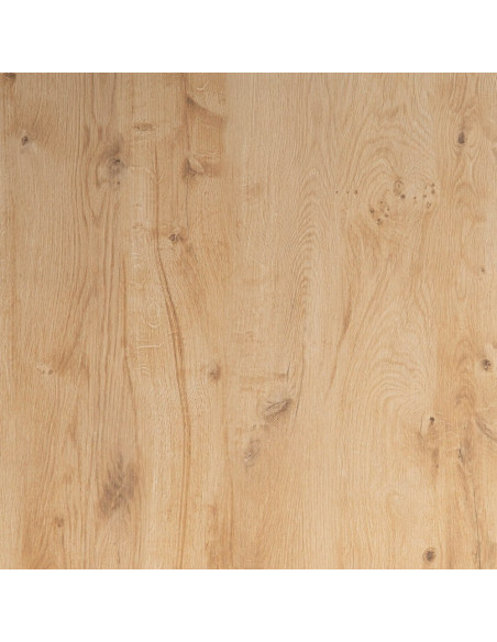 Table bistrot moderne Carrée 4 personnes en Métal Noir Bois MDF Naturel Alaro - 4