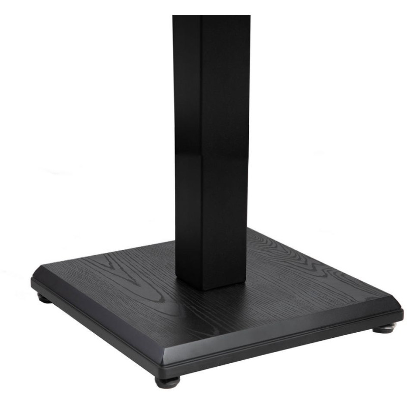 Table bistrot moderne Carrée 4 personnes en Métal Noir Bois MDF Naturel Alaro - 6