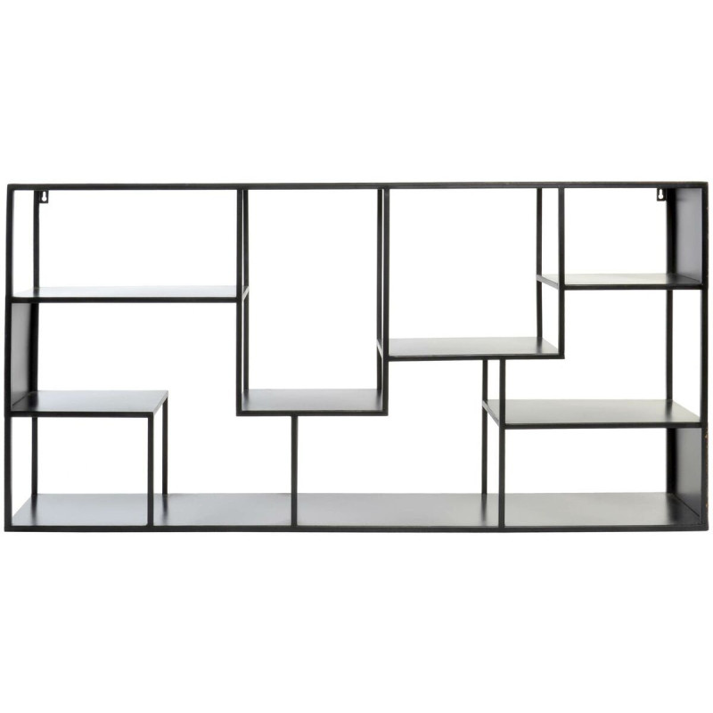 Étagère D'angle Murale HOMCOM - 5 Niveaux Design Zigzag - 120 Cm En Bois Noir - Rangement Salon