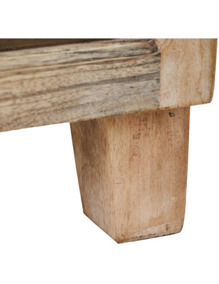 Buffet Vitrine rustique chic Haut 1 porte en Bois de manguier Naturel Verre Transparent Cala - 6