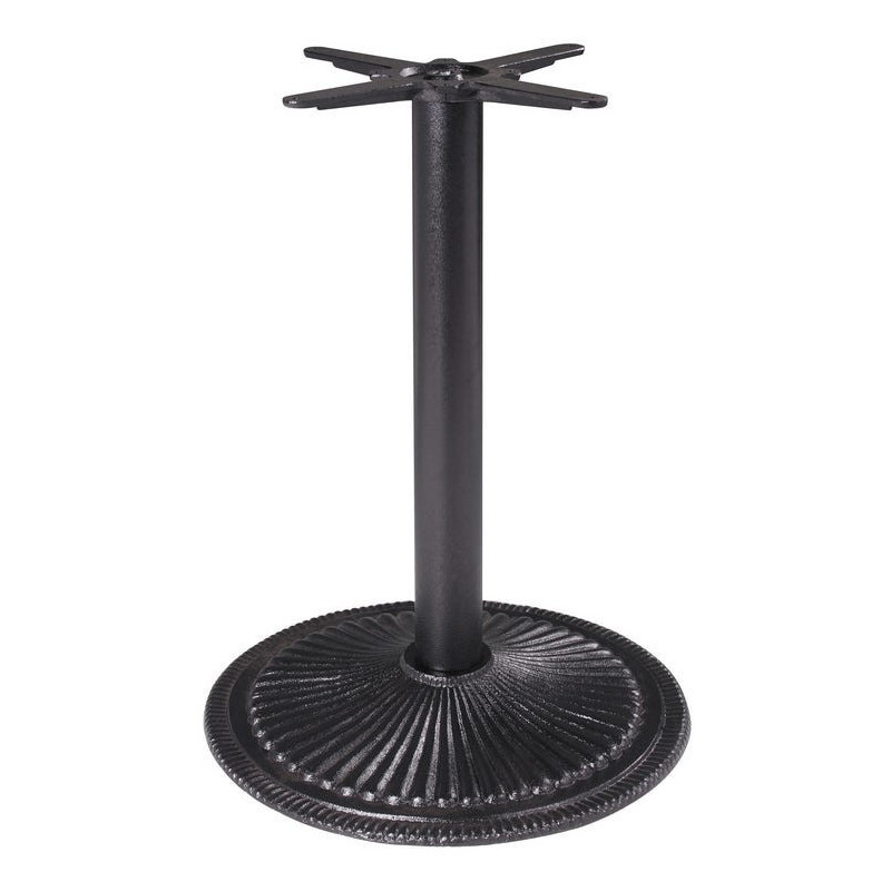 Pied de Table bistrot moderne Rond Hauteur 72 cm en Fonte Noir Mino - 1