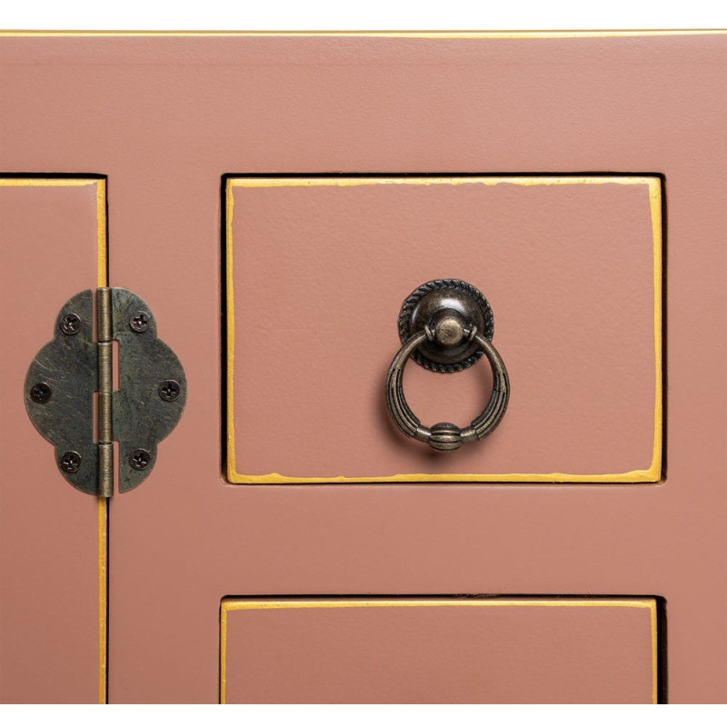 Console orientale chic 2 portes 6 tiroirs en Bois MDF Marron moka Oriente - 8