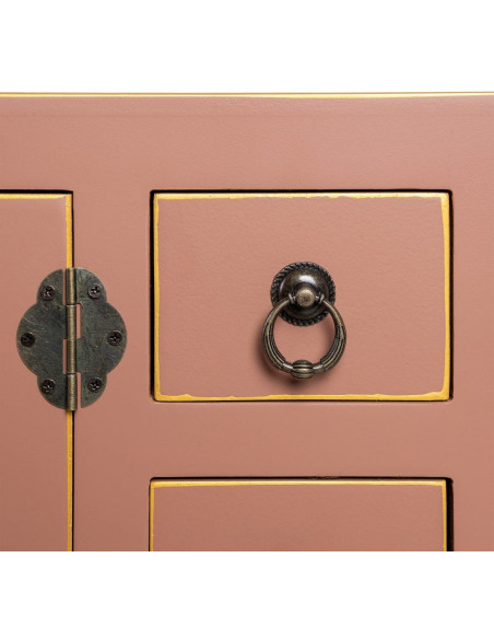 Console orientale chic 2 portes 6 tiroirs en Bois MDF Marron moka Oriente - 8