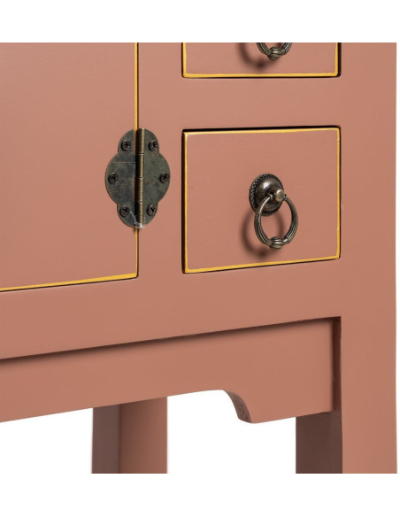 Console orientale chic 2 portes 6 tiroirs en Bois MDF Marron moka Oriente - 9