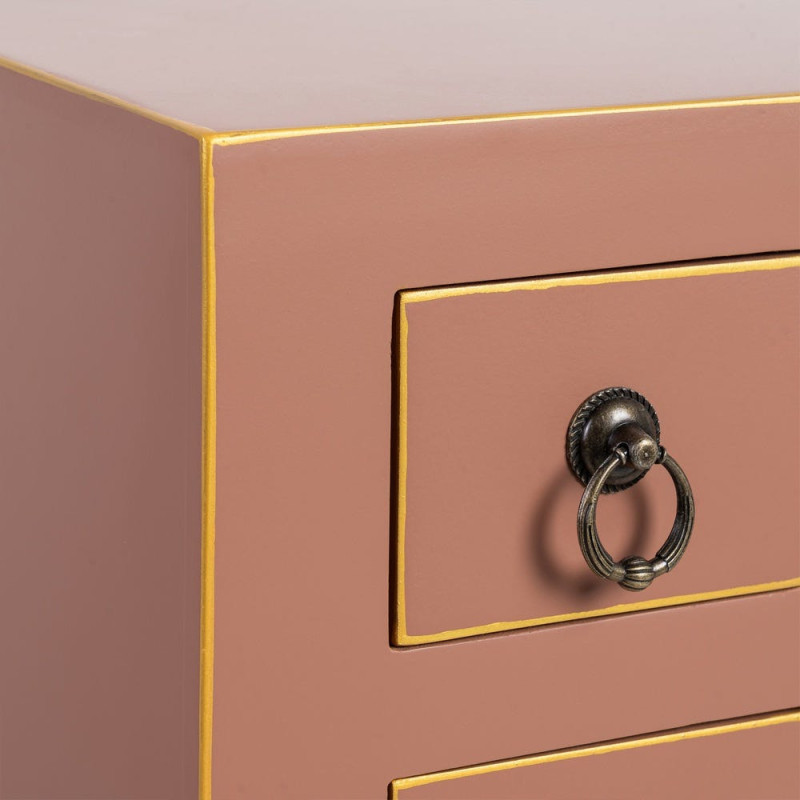 Console orientale chic 2 portes 6 tiroirs en Bois MDF Marron moka Oriente - 10