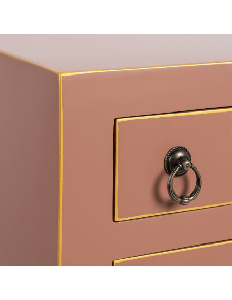 Console orientale chic 2 portes 6 tiroirs en Bois MDF Marron moka Oriente - 10