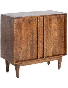 Petit Buffet mid-century moderne 2 portes en Bois de manguier Marron Garrel - 1