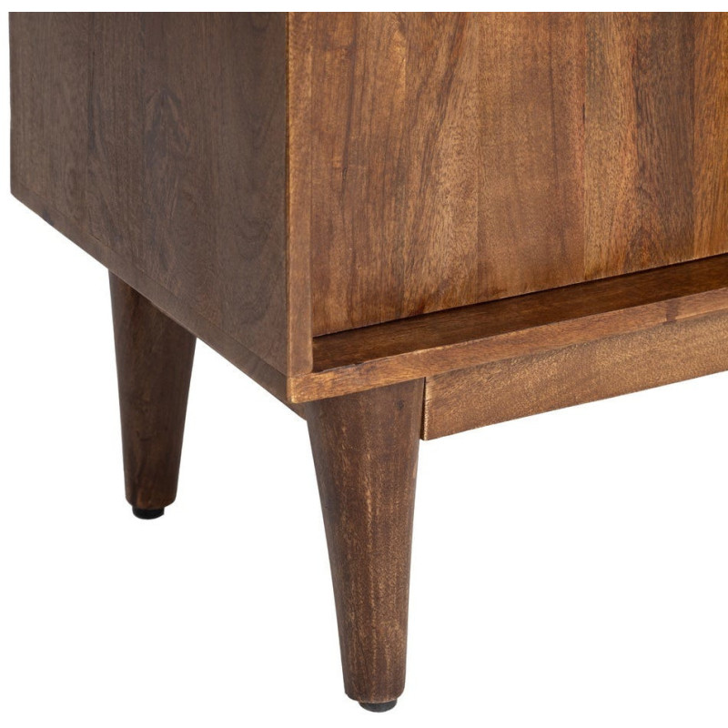 Petit Buffet mid-century moderne 2 portes en Bois de manguier Marron Garrel - 3
