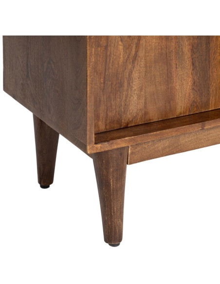 Petit Buffet mid-century moderne 2 portes en Bois de manguier Marron Garrel - 3