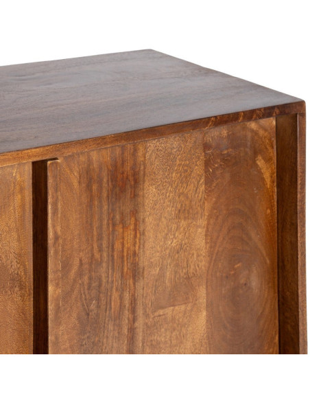 Petit Buffet mid-century moderne 2 portes en Bois de manguier Marron Garrel - 4