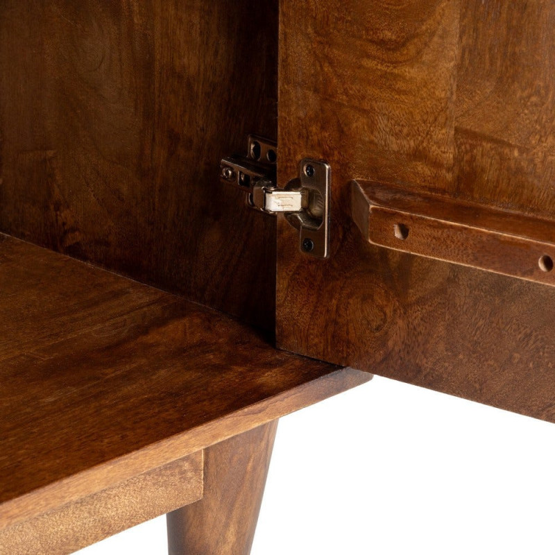Petit Buffet mid-century moderne 2 portes en Bois de manguier Marron Garrel - 5