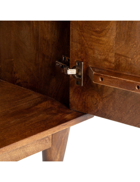 Petit Buffet mid-century moderne 2 portes en Bois de manguier Marron Garrel - 5