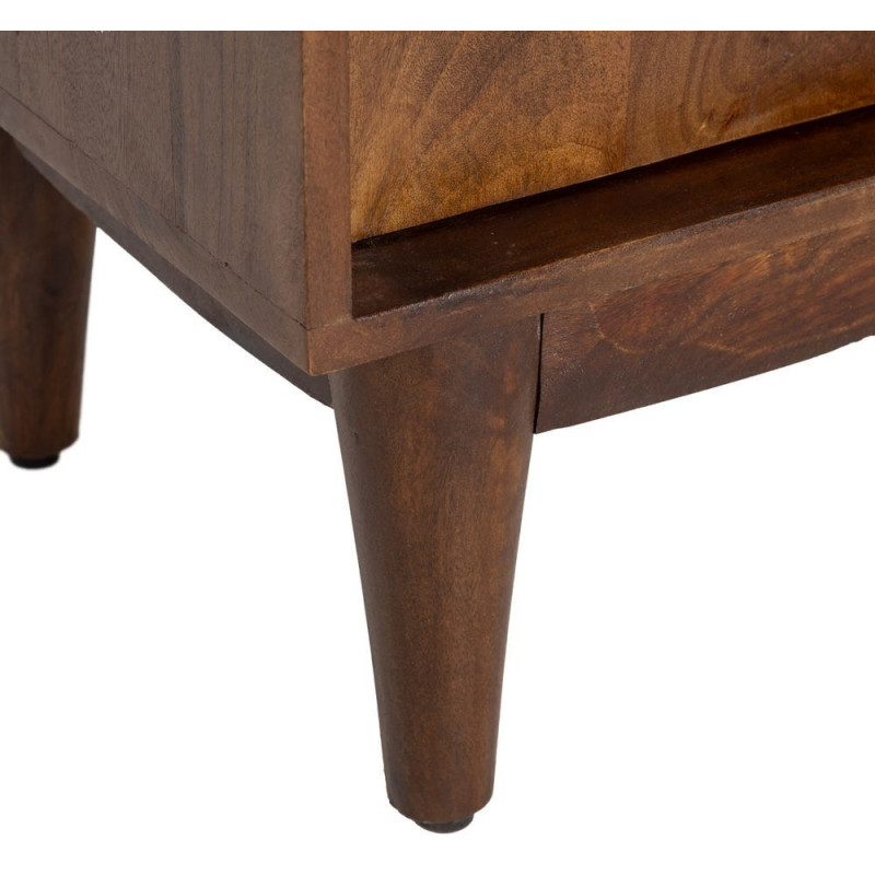 Grand Buffet mid-century moderne Haut 2 portes 2 étagères en Bois de manguier Marron Garrel - 4