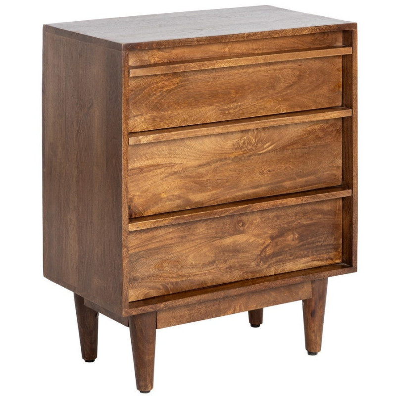 Commode mid-century moderne 3 tiroirs en Bois de manguier Marron Garrel - 1