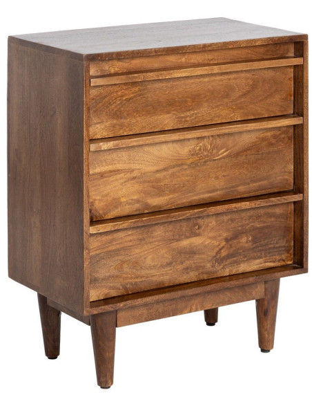 Commode mid-century moderne 3 tiroirs en Bois de manguier Marron Garrel - 1