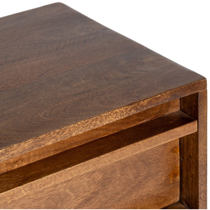 Commode mid-century moderne 3 tiroirs en Bois de manguier Marron Garrel - 4