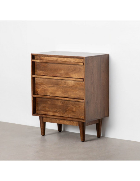 Commode mid-century moderne 3 tiroirs en Bois de manguier Marron Garrel - 7