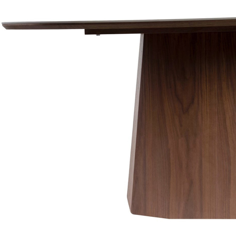 Table à manger moderne chic Ovale 6 personnes en Bois MDF Marron Céramique Blanc Effet marbre Ezka - 3