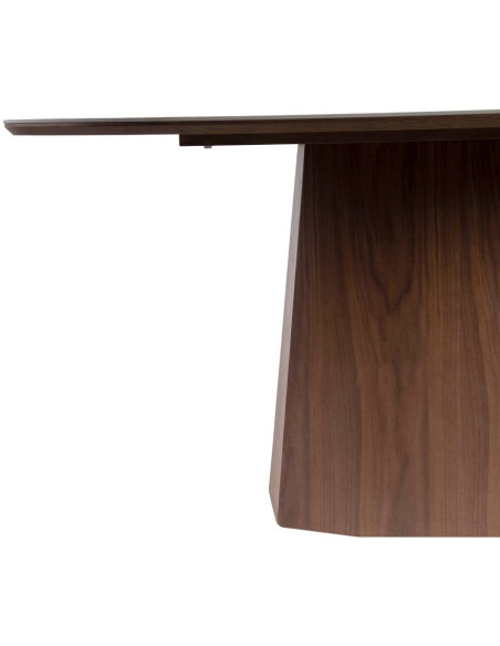 Table à manger moderne chic Ovale 6 personnes en Bois MDF Marron Céramique Blanc Effet marbre Ezka - 3