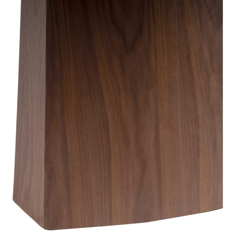 Table à manger moderne chic Ovale 6 personnes en Bois MDF Marron Céramique Blanc Effet marbre Ezka - 4