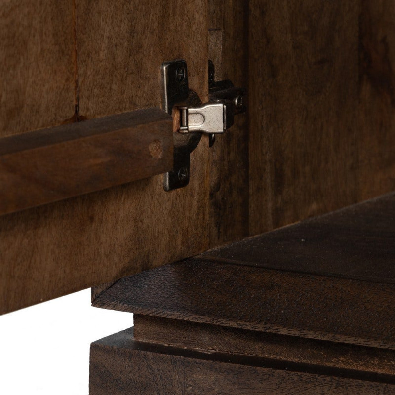 Buffet moderne Bas 2 portes en Bois de manguier Marron Kilian - 6