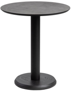 Table bistrot moderne Ronde 3 personnes en Métal Graphite anthracite Bois MDF Alaro - 1