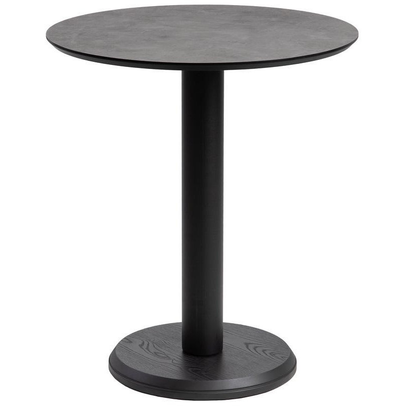 Table bistrot moderne Ronde 3 personnes en Métal Graphite anthracite Bois MDF Alaro - 1