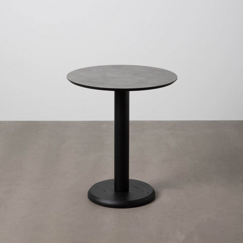 Table bistrot moderne Ronde 3 personnes en Métal Graphite anthracite Bois MDF Alaro - 2