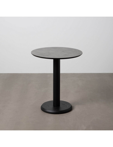 Table bistrot moderne Ronde 3 personnes en Métal Graphite anthracite Bois MDF Alaro - 2