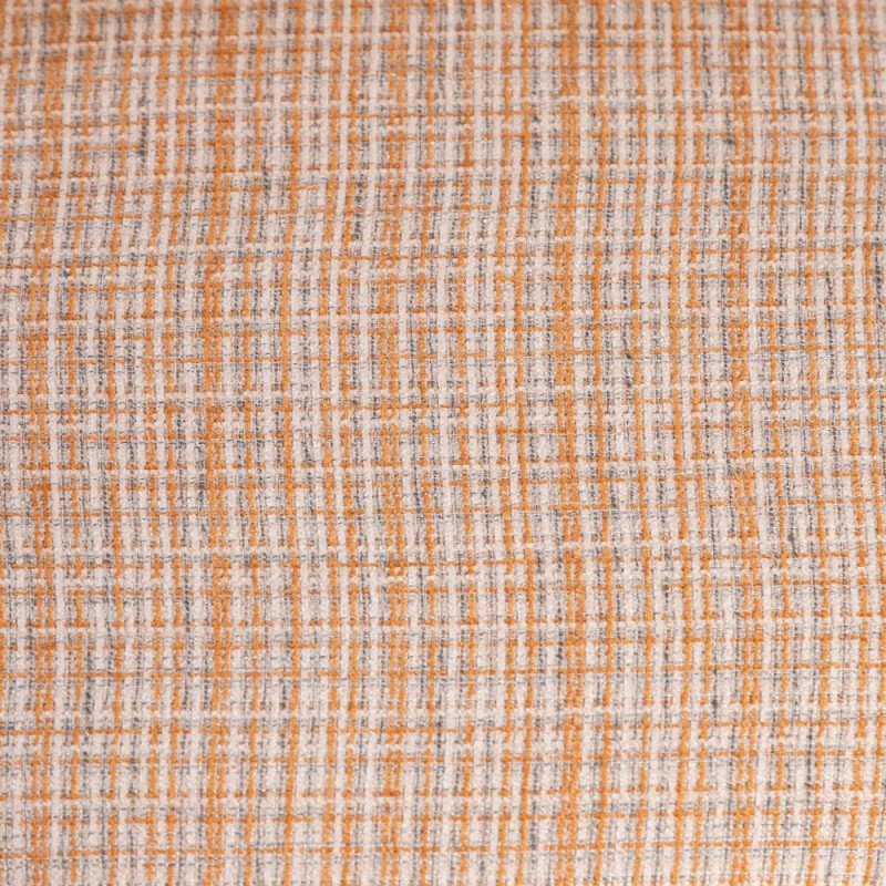 Fauteuil rond moderne chic en Tissu Beige Chiné Métal Noir Rafal - 7