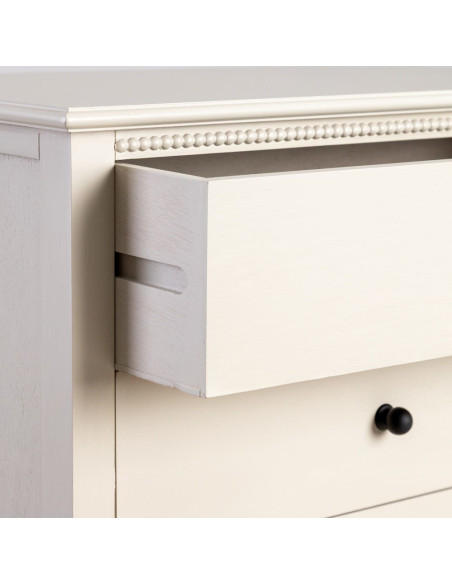 Petite Commode romantique chic 3 tiroirs en Bois de pin Bois MDF Gris clair Nava - 3