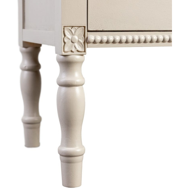 Petite Commode romantique chic 3 tiroirs en Bois de pin Bois MDF Gris clair Nava - 5