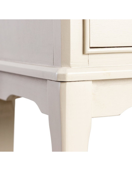 Chevet romantique chic 2 tiroirs en Bois de pin Bois MDF Gris clair Boal - 4