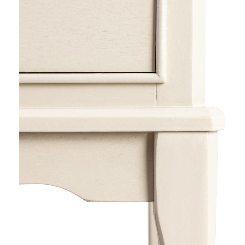 Chevet romantique chic 2 tiroirs en Bois de pin Bois MDF Gris clair Boal - 6