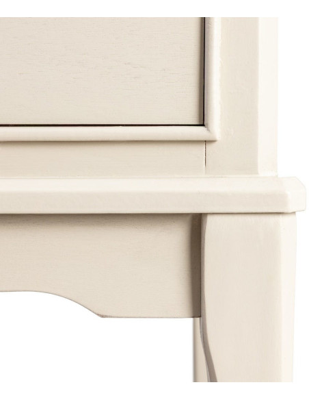 Chevet romantique chic 2 tiroirs en Bois de pin Bois MDF Gris clair Boal - 6