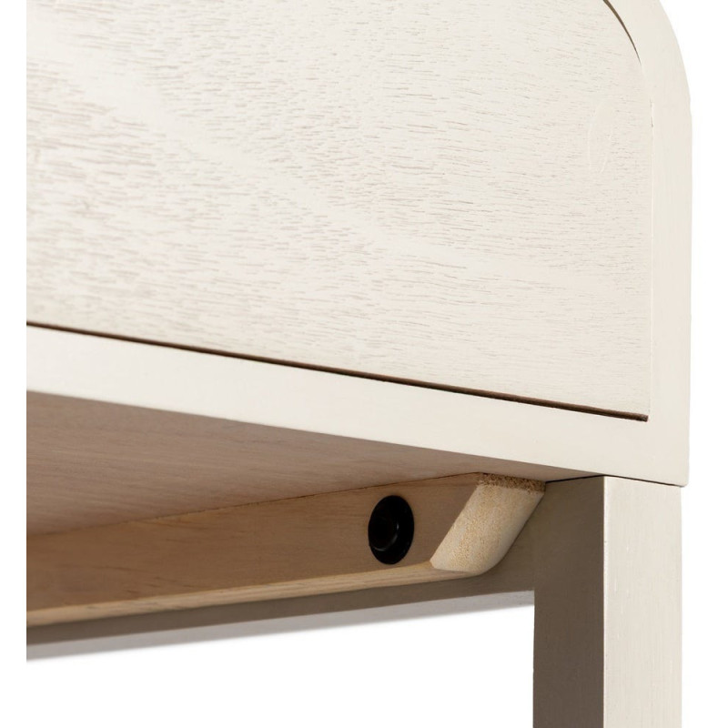 Chevet moderne arrondi 1 tiroir 1 étagère en Bois de pin Bois MDF Gris clair Moix - 4