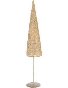 Grand Sapin de Noël moderne déco Hauteur 85 cm en Métal Papier Doré Sylveno - 1