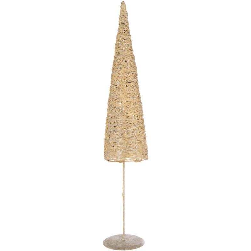 Grand Sapin de Noël moderne déco Hauteur 85 cm en Métal Papier Doré Sylveno - 1