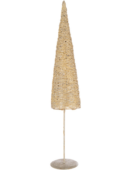 Grand Sapin de Noël moderne déco Hauteur 85 cm en Métal Papier Doré Sylveno - 1