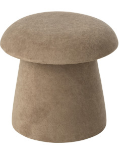 Tabouret original Champignon bouclette avec coffre en Tissu Grège Bouclé Bois MDF Mushlow - 1