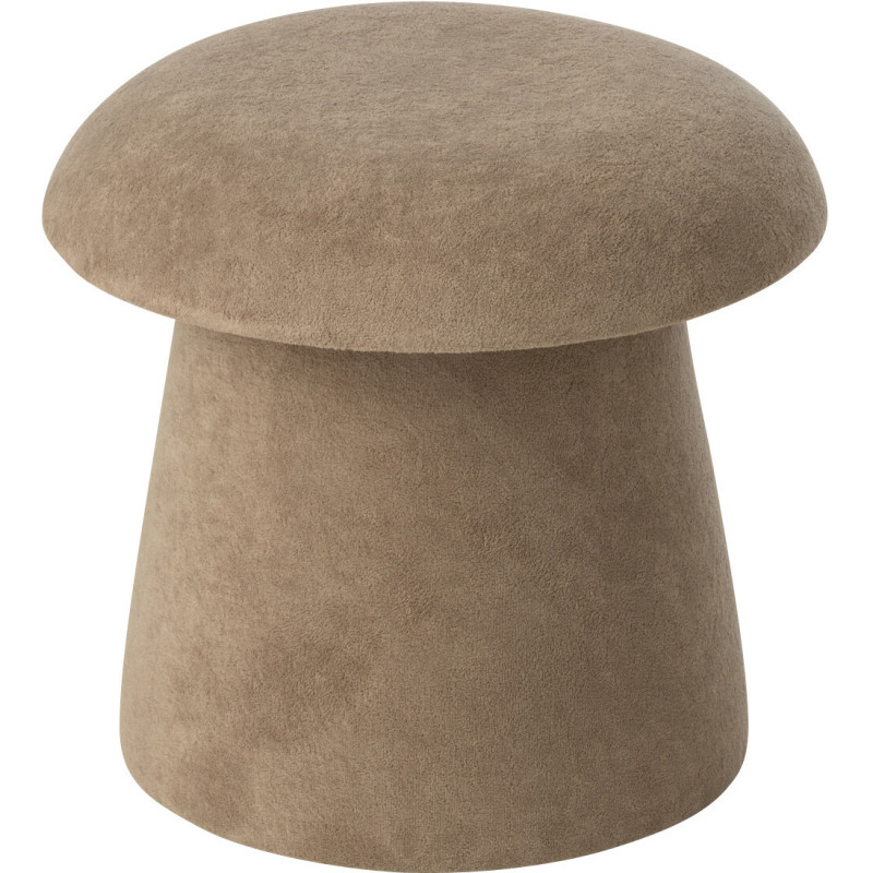 Tabouret original Champignon bouclette avec coffre en Tissu Grège Bouclé Bois MDF Mushlow - 1