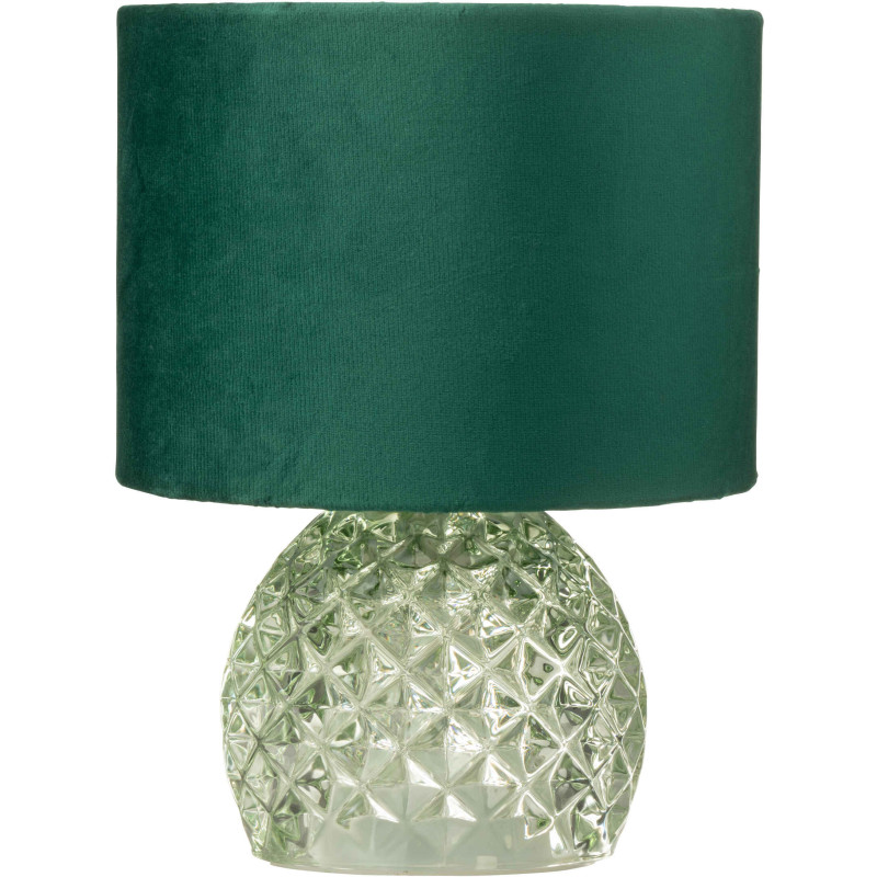 Lampe à poser moderne chic sans fil Hauteur 23 cm en Verre Tissu Vert Chikita - 1