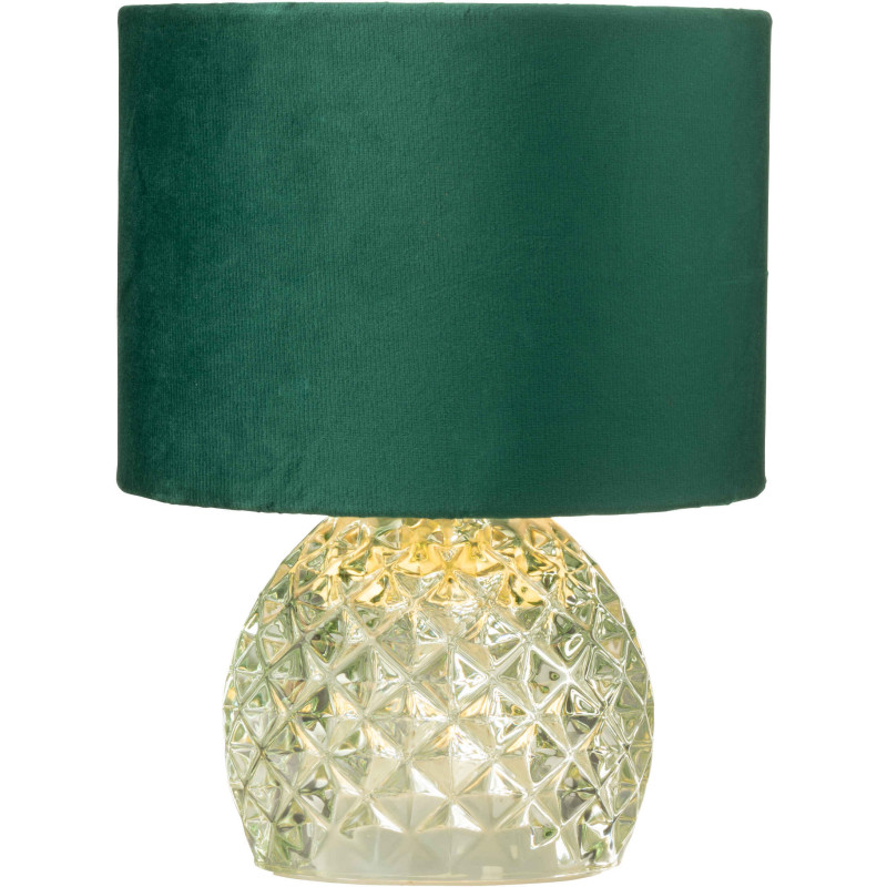 Lampe à poser moderne chic sans fil Hauteur 23 cm en Verre Tissu Vert Chikita - 3