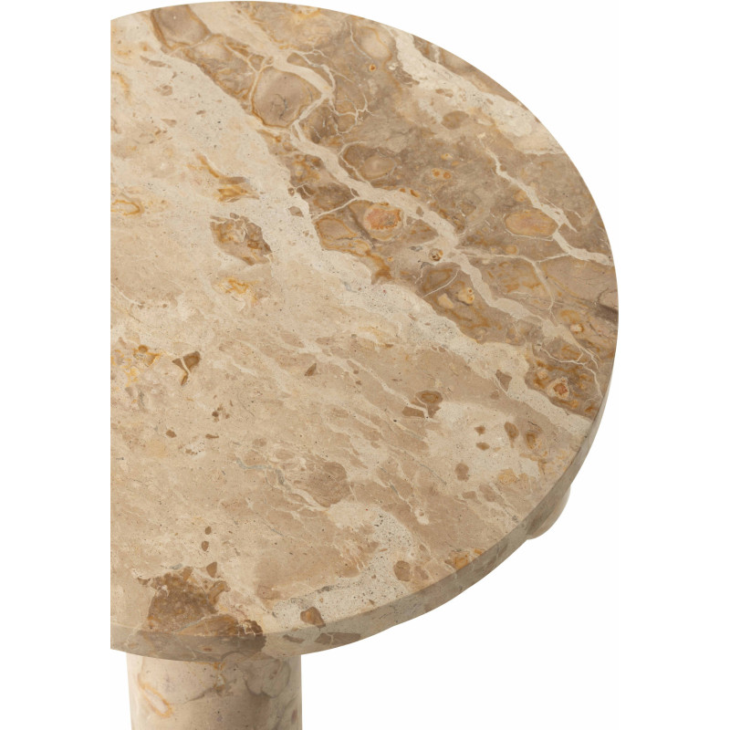 Petite Table d'appoint moderne chic Ronde en Marbre Beige Calysso - 4