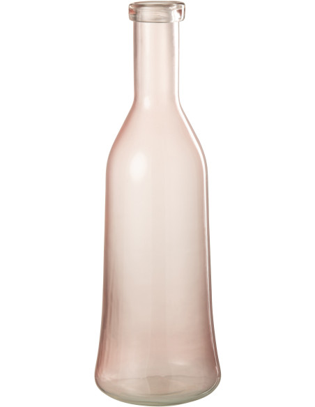 Vase Bouteille Bruni Hauteur 45 cm en Verre Rose - 1
