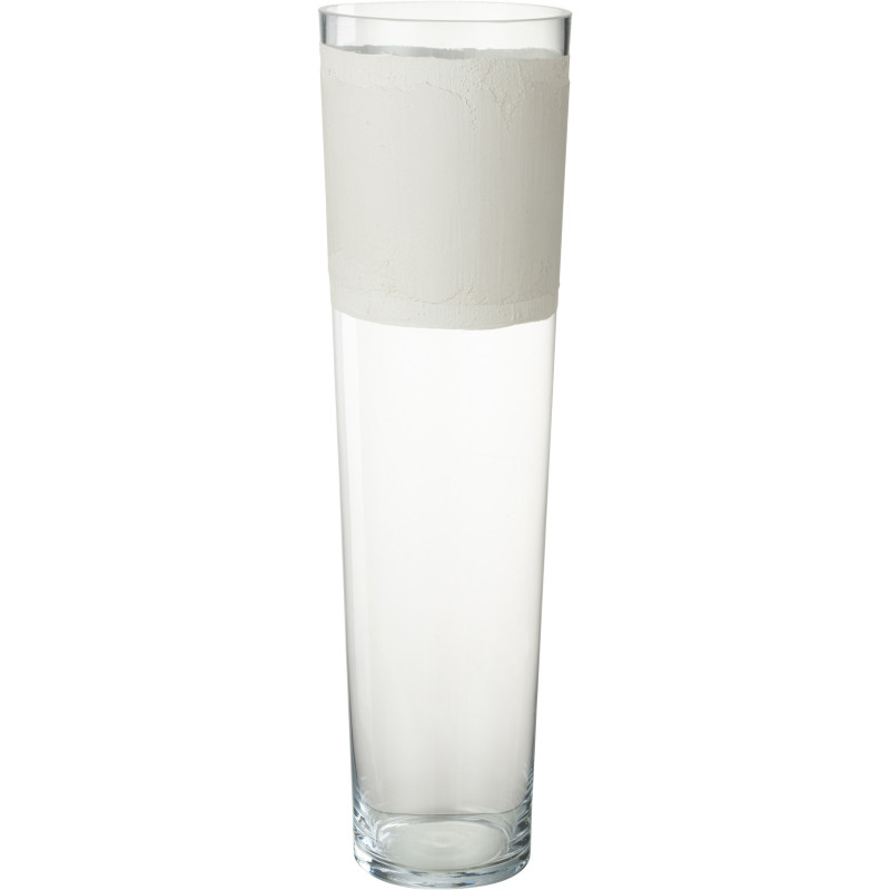 Vase Cylindrique XL Delph Hauteur 60 cm en Verre Blanc Transparent - 1
