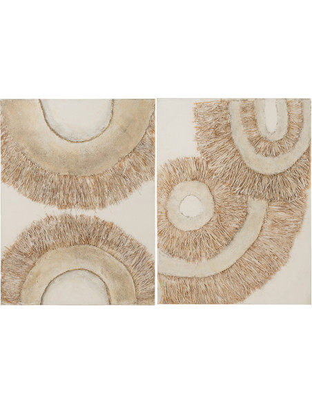 Toiles murales originales avec Raphia 90x120 Lot de 2 - 1