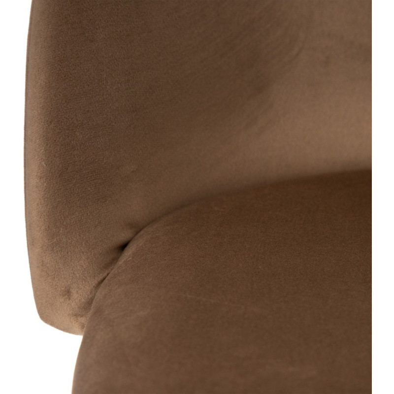 Tabouret de bar moderne avec dossier en Velours Marron Métal Noir Bravira (Lot de 2) - 7